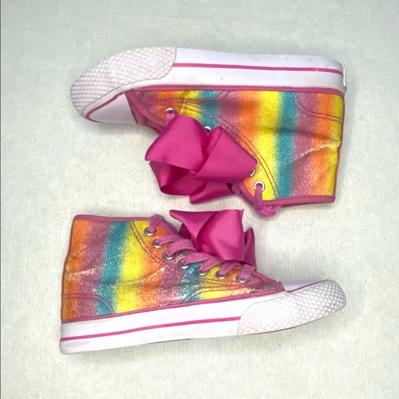 JoJo Siwa Other - Jojo Siwa glittering rainbow high top shoes